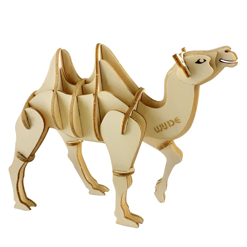 WUDE 骆驼动物木制立体3d拼图木质diy积木玩具儿童手工拼装模型组装插片摆件圣诞礼物