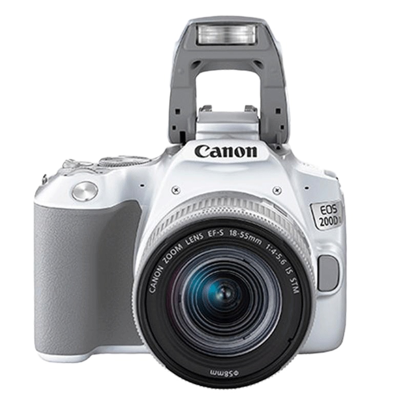 佳能(Canon)迷你单反EOS 200D II(18-55)白色数码相机 单镜头套装 有效像素约2410万 Vlog