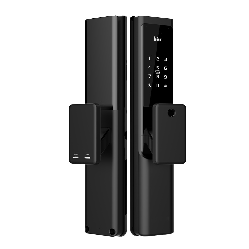 苏宁小Biu指纹锁密码锁全自动推拉防猫眼智能锁家用电子防盗门密码锁电子门锁高端黑手机APP远程智能管理