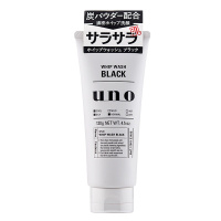 资生堂(SHISEIDO)UNO/吾诺活性炭吸油 去黑头洗面奶 男士洁面乳 深层清洁 黑色控油洁净130g