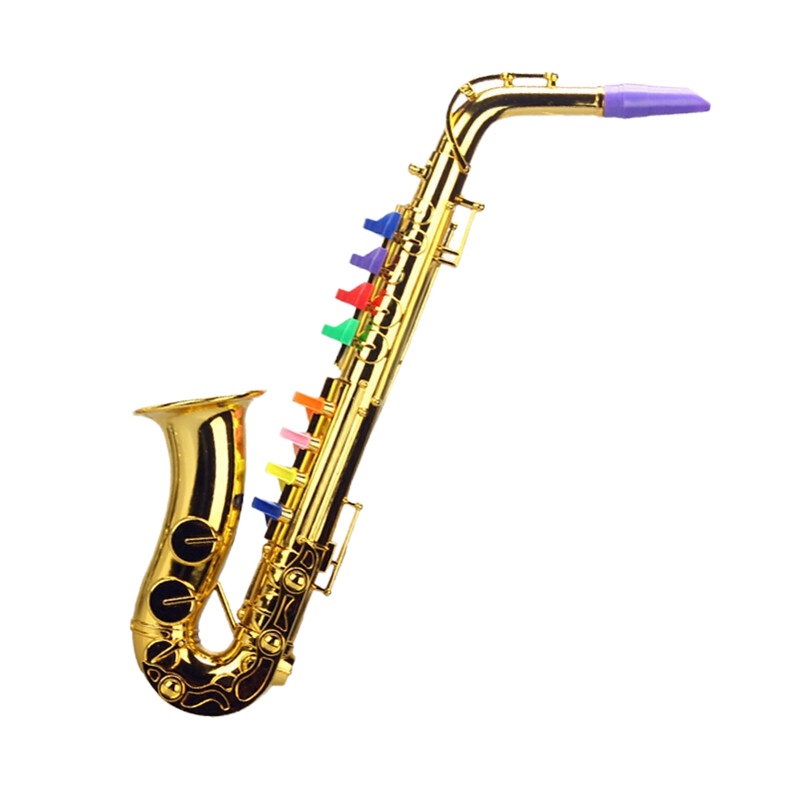 舒弗(LACHOUFFE)仿真音乐萨克斯儿童玩具乐器圆号小号竖笛可吹响喇叭舞台表演道具电镀金升级款萨克斯