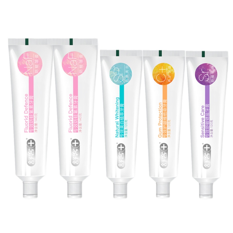 [5支家庭套装共640克]舒客牙膏 防蛀固齿维C舒敏防蛀亮白牙膏