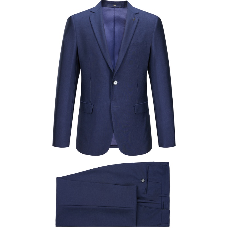 HLA海澜之家纹理细腻修身仿毛套装2019秋季挺括套西男 HTXAD3R056A