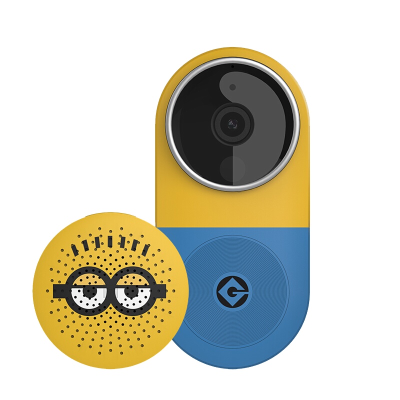 小米生态创米小白 智能可视门铃 家用监控摄像头智能摄像机电子猫眼无线wifi访客识别视频通话超清夜视 D1小黄人版