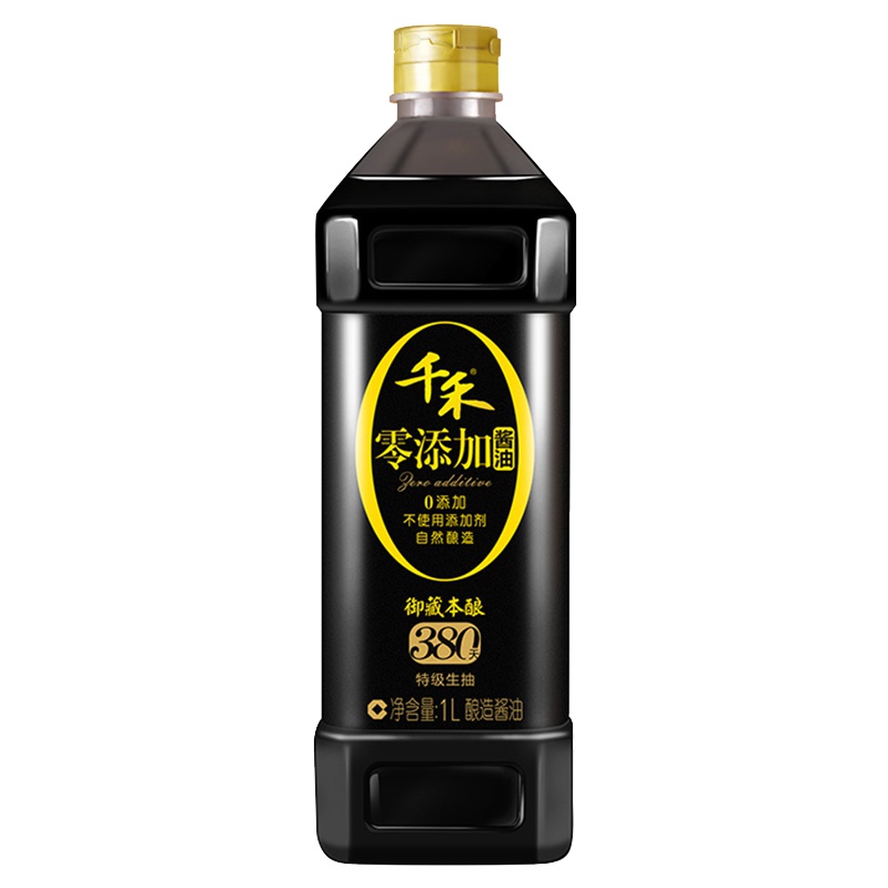 千禾御藏本酿380天1L特级生抽酿造酱油炒菜凉拌调味品瓶装新老包装随机发货