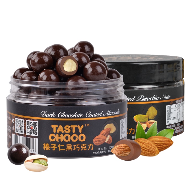 可味 150克扁桃仁坚果牛巧克力胶罐
