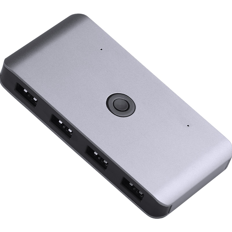 久宇 KVM切换器2进4出端口USB共享集线器HUB电脑共享交换机