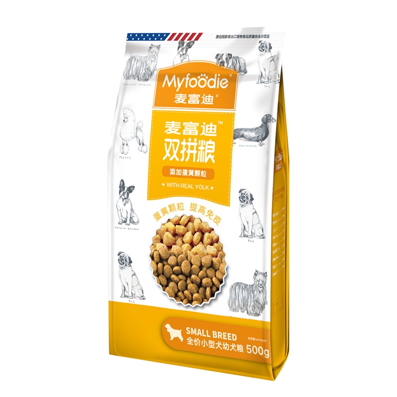 麦富迪狗粮幼犬粮蛋黄双拼500g向往的生活同款狗粮