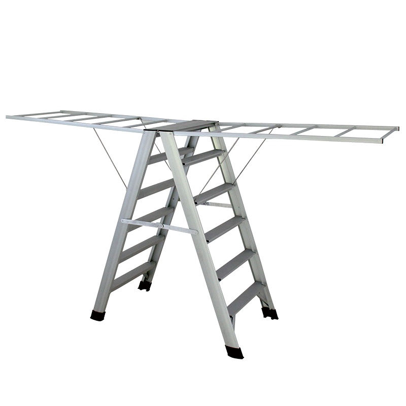 好太太(Hotata) GW-561A 晾衣架 晒被架 落地折叠 两用六步梯