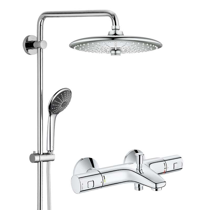 德国-高仪(GROHE)新款 淋浴花洒喷头 手持花洒 铜质 浴缸龙头 260MM大顶喷 淋浴柱 恒温花洒套装