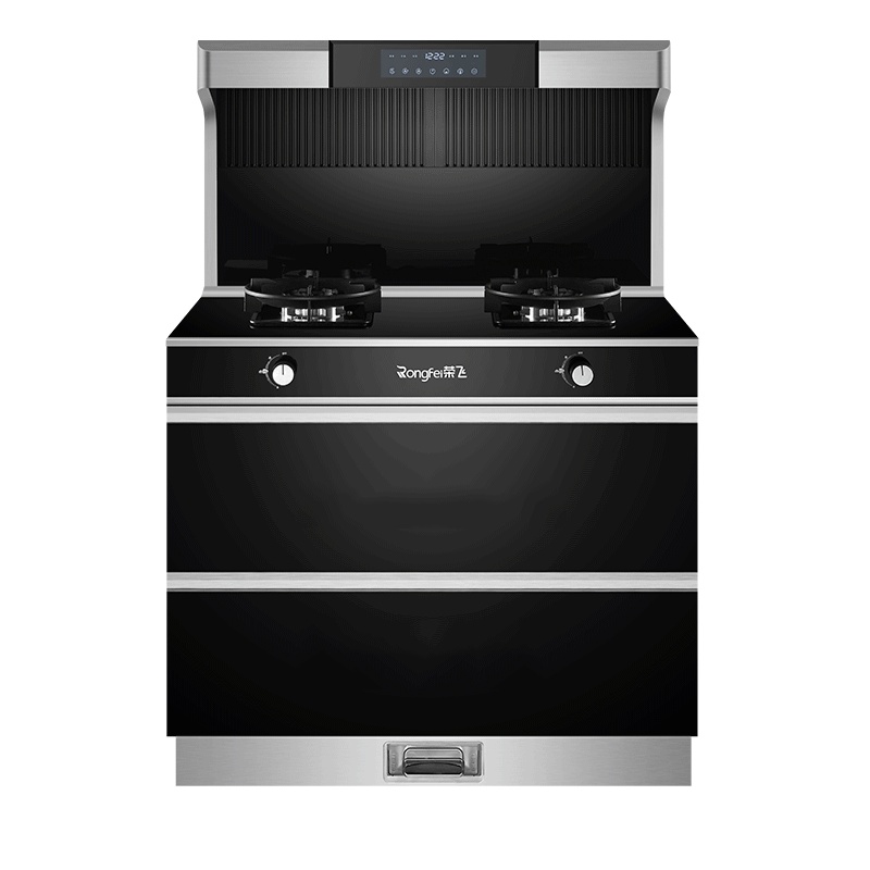 荣飞(Rongfei)一体集成灶蒸烤箱一体家用自动清洗侧吸下排式消毒柜集成灶一体灶(液化气)