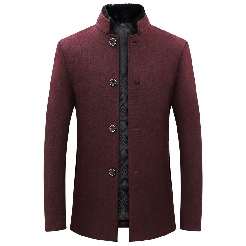 新款秋冬羊毛呢大衣男短款无羊绒无双面呢男士呢子外套商务风衣. SQL1876