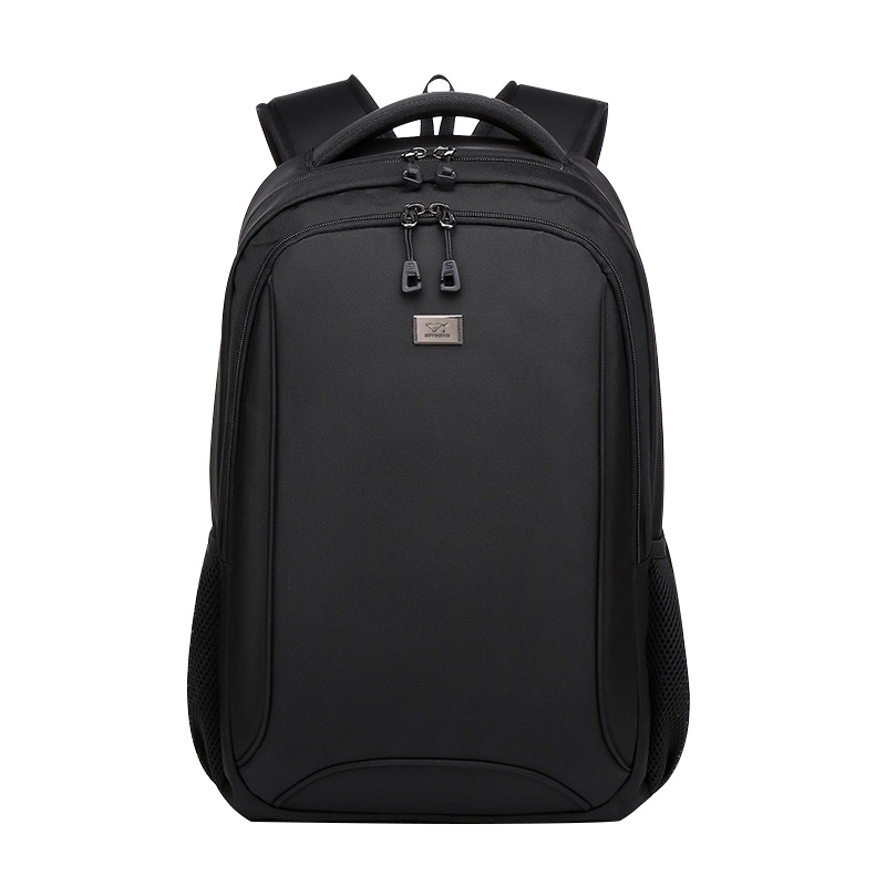 七匹狼(SEPTWOLVES)大容量休闲男女背包双拉链电脑包运动书包男包商务双肩包 黑色