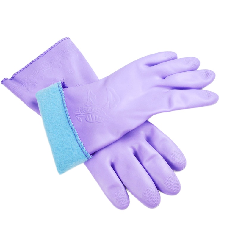 鲁运 T808-2 绒布加绒保暖 手套洗碗洗衣橡胶乳胶手套