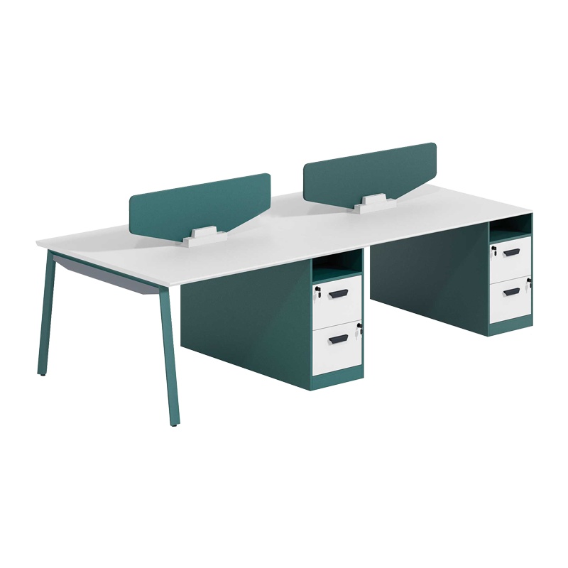 科朔 办公桌职员桌员工桌简约写字台板式办公桌4人位KS-2812SFW