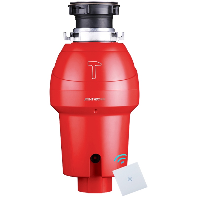JOINTWAY垃圾处理器精卫家用无线开关厨房厨余粉碎机 静音降噪食物处理机 550瓦可接洗碗机R50 亮红色