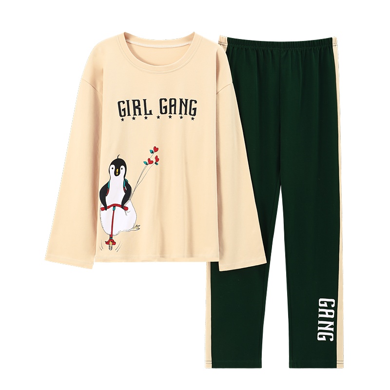 顶瓜瓜2020新款女士纯棉家居服 长袖家居服套装