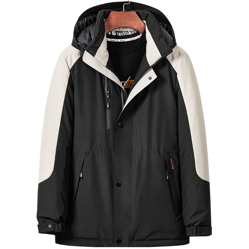 雅鹿男装冬季新款休闲百搭中长款羽绒服男保暖连帽WD67U0534