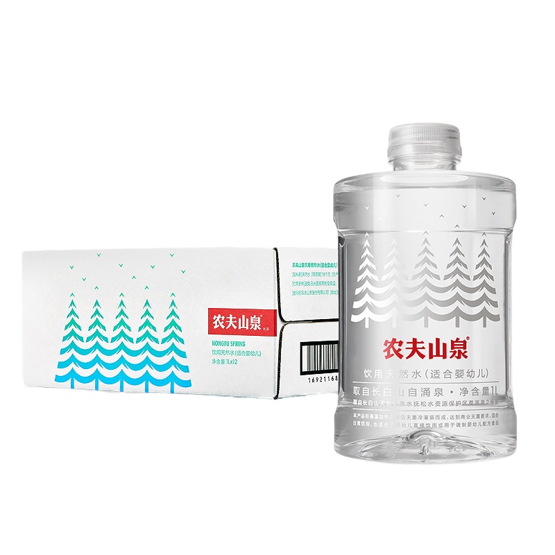 农夫山泉 婴幼儿水 1L*6瓶/12瓶整箱装 饮用天然水 儿童饮用矿泉水 冲泡奶粉水 母婴水