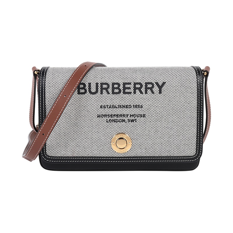 博柏利 BURBERRY 女款织物配皮Horseferry单肩斜挎包手拿包80418331