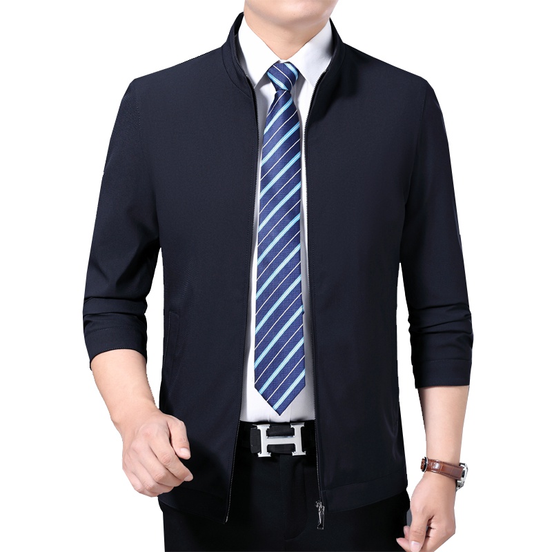 恒源祥男士夹克2020新款立领外套中青年男夹克男士商务休闲爸爸装