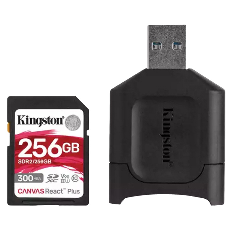 金士顿(KINGSTON)256GB单反相机摄像机SD存储卡MLPR2支持8K视频带读卡器U3 V90读速300MB/s