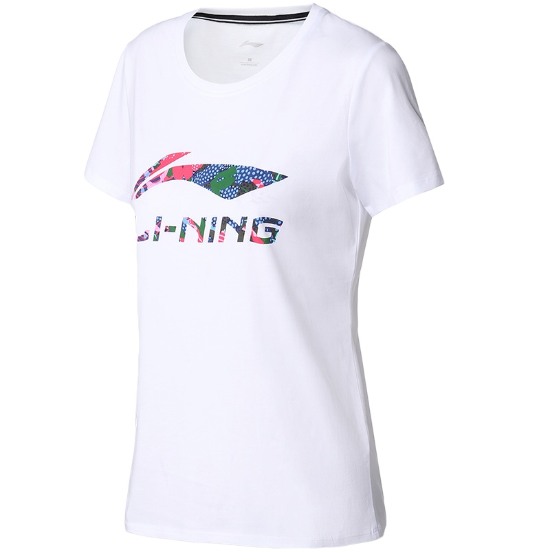 李宁夏季女子运动时尚系列短袖T恤文化衫AHSQ306-5