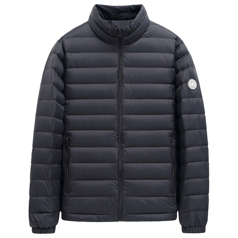 鸭鸭 新款男士轻薄羽绒服短款立领修身纯色保暖外套