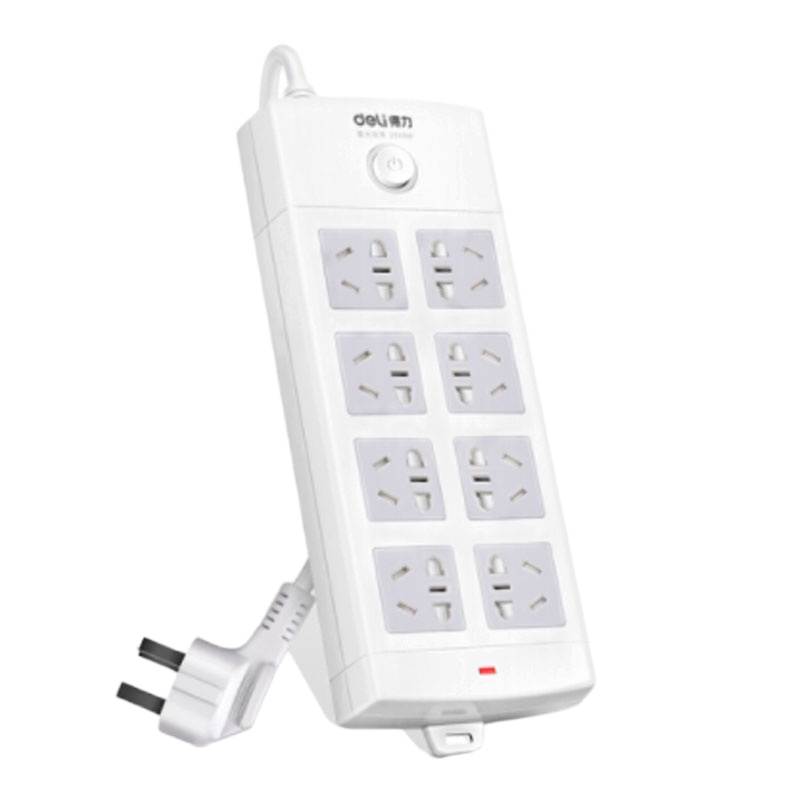 得力(deli) 18211 新国标插座/插排/插线板/接线板/排插/拖线板/插板 8位组合孔3米