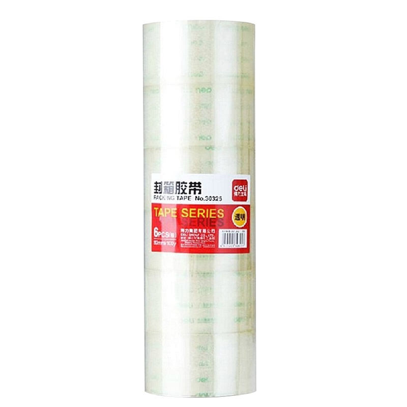 得力 30325 60mm*100y*50um 封箱胶带6卷/筒 (单位:筒)