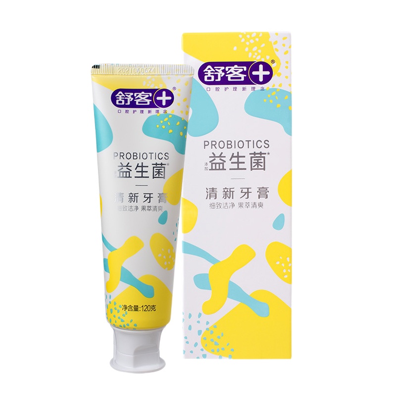 舒客舒克益生菌牙膏去黄去口臭除口臭口气清新脱敏挤口腔清洁家用