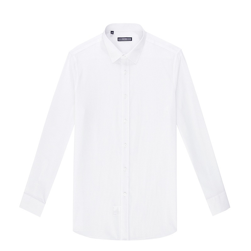 Nautica/诺帝卡格纹修身百搭长袖纯棉男士透气衬衫