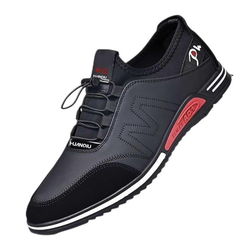 环球秋季新款男士休闲皮鞋隐形内增高运动鞋子透气防臭百搭真牛皮