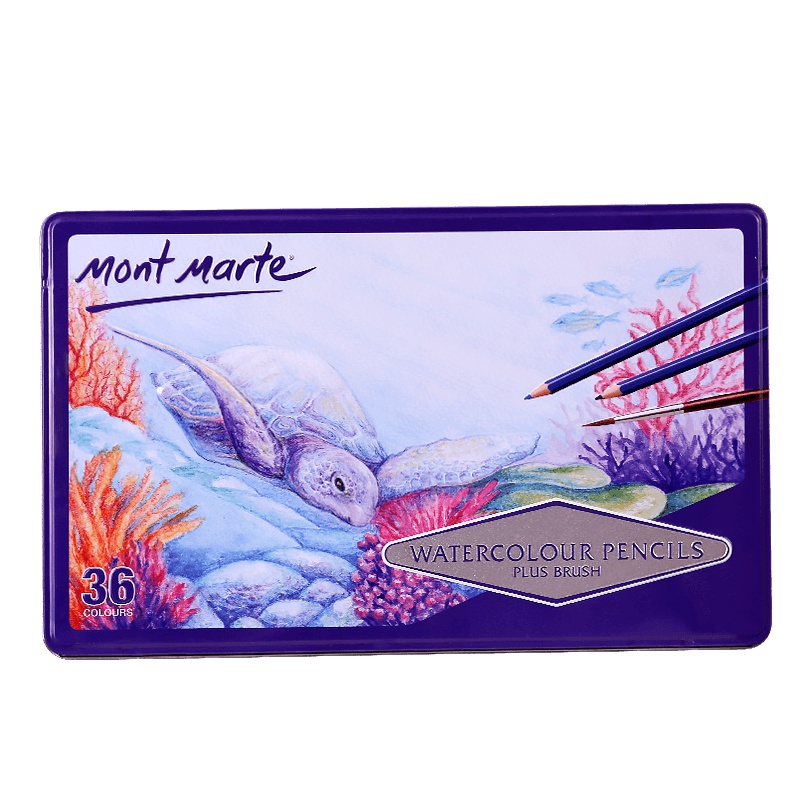 蒙玛特 水溶性彩色铅笔36色铁盒油性绘画手绘彩铅礼盒套装儿童素描
