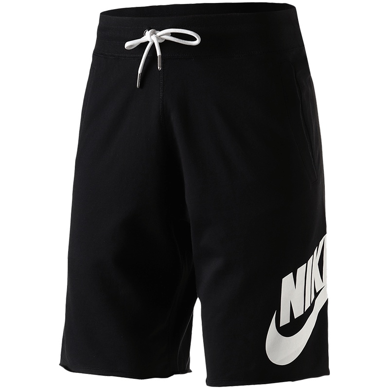 【自营】NIKE耐克男裤男装运动休闲透气针织短裤836278 L 836278-010黑+白