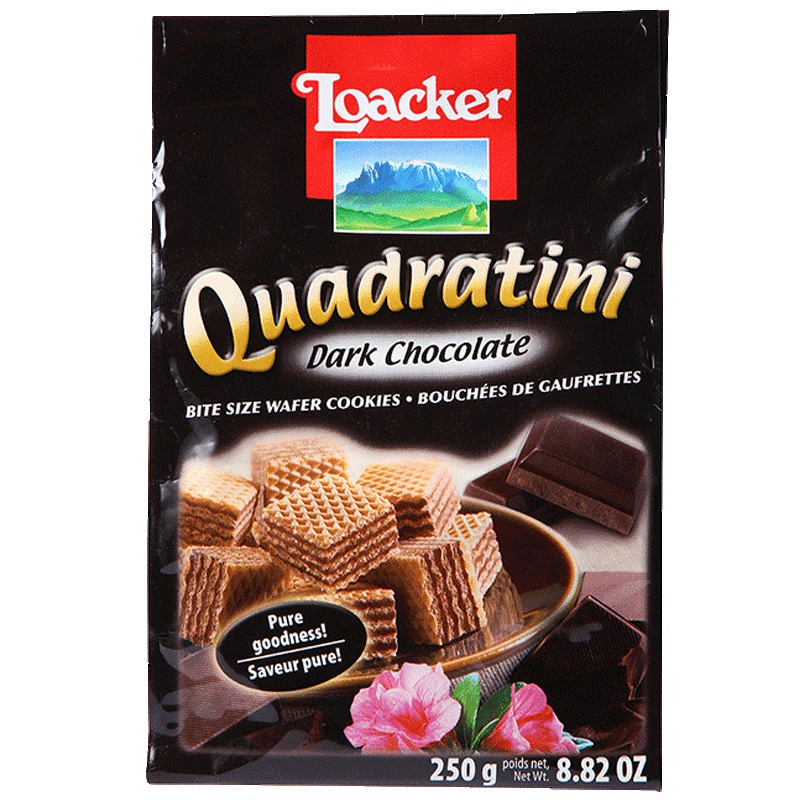 莱家(Loacker) 进口饼干 粒粒装威化饼干 黑巧克力味250g 奥地利进口
