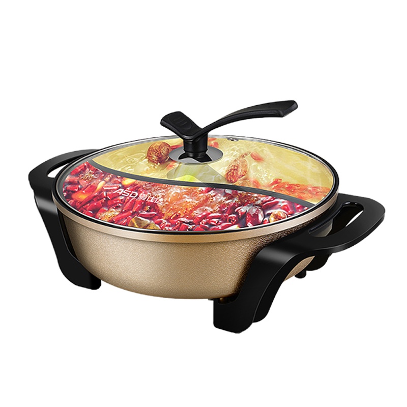 爱仕达鸳鸯电火锅AH-Y16J102(5L大容量 鸳鸯设计电煮锅不易粘加厚内锅 多段火力调节).