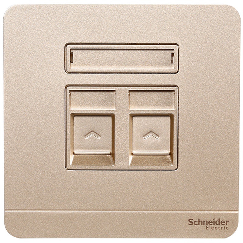 施耐德电气（Schneider Electric）开关插座 电脑电话插座 墙壁网络网线面板 绎尚薄暮金