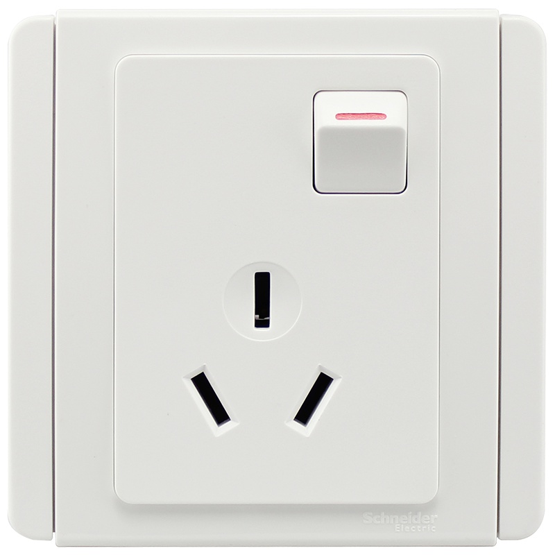 施耐德电气（Schneider Electric） 带开关三孔 空调墙壁电源插座面板 16A E3000都会白色