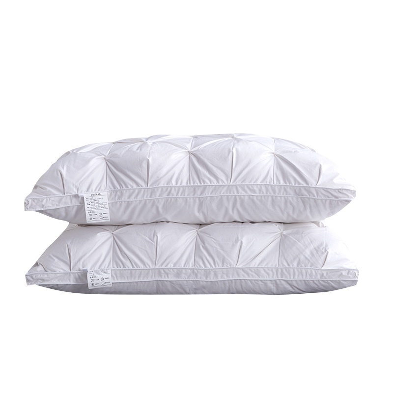 苏宁宜品 白鹅绒羽绒枕头五星级酒店枕单双人护颈椎助睡眠软整头枕芯一对