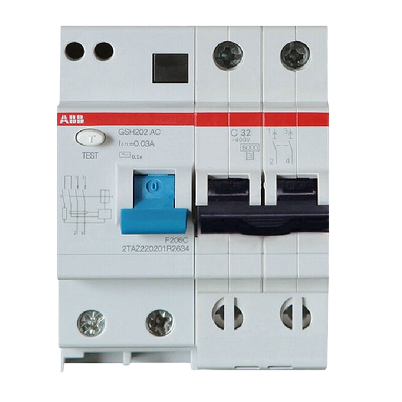 ABB GSH202-C32 漏电保护器2P 空气开关断路器空开开关 AC型 32A 白色 (单位:个)