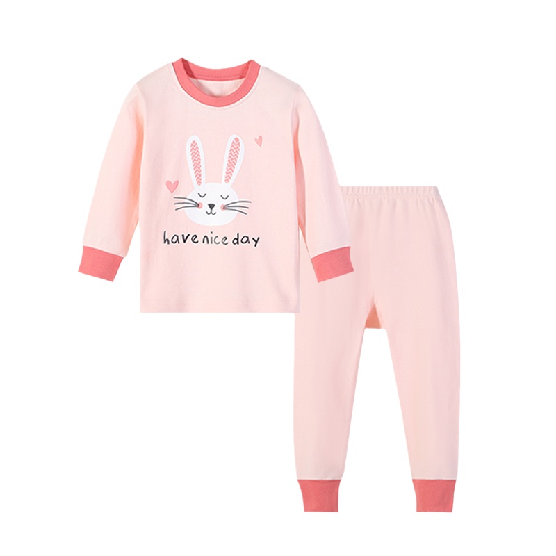 猫人宝宝秋衣秋裤纯棉套装女童春秋装保暖秋季抗菌睡衣女童内衣