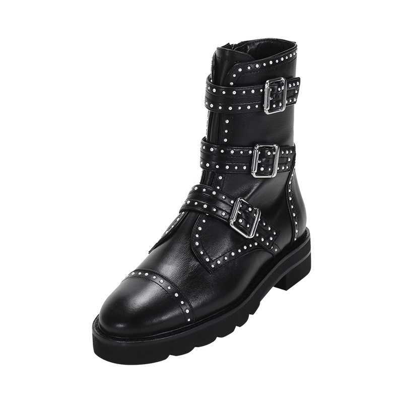 斯图尔特·韦茨曼 STUART WEITZMAN 女士 牛皮革靴子中筒靴JESSE LIFT