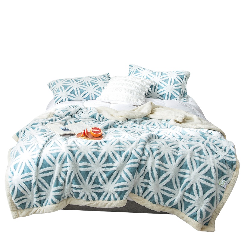 南极人(NanJiren)家纺 加厚保暖提花舒棉绒毛毯绒毯子 床上用品秋冬保暖纯色空调毯多功能盖毯午睡毯毛毯被套床单毯子