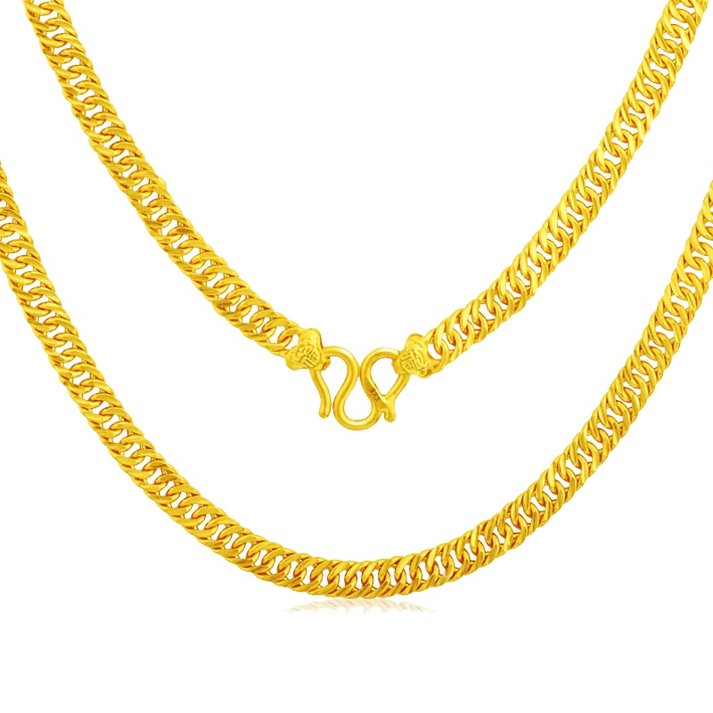 ZHAO LIANG 兆亮珠宝黄金项链男款足金999扁款老板链子纯金马鞭链