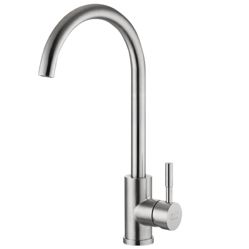 法恩莎官方旗舰卫浴水龙头厨房水槽冷热单孔不锈钢家用FE06018SS