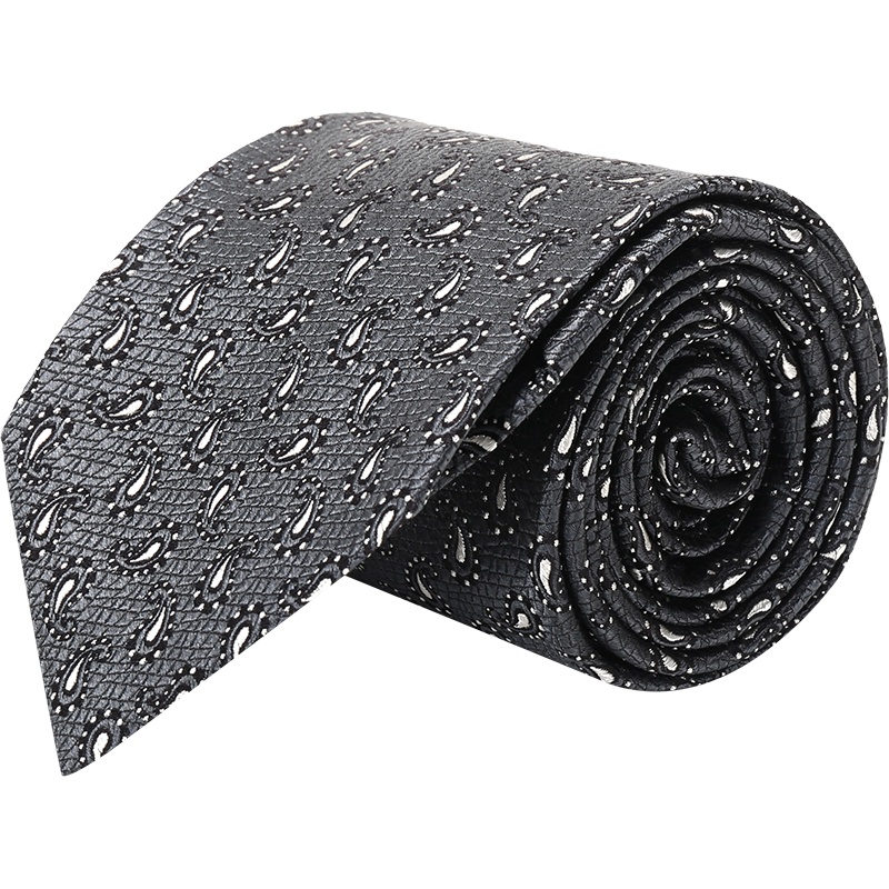 Ermenegildo Zegna 杰尼亚 男士 丝质领带深灰色水滴图案 Z9D94 1L8