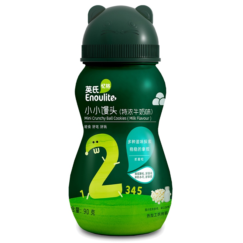 英氏(Engnice)小小馒头 特浓牛奶味90g 罐装 2阶爱咬了 儿童零食 小馒头奶豆 入口即化