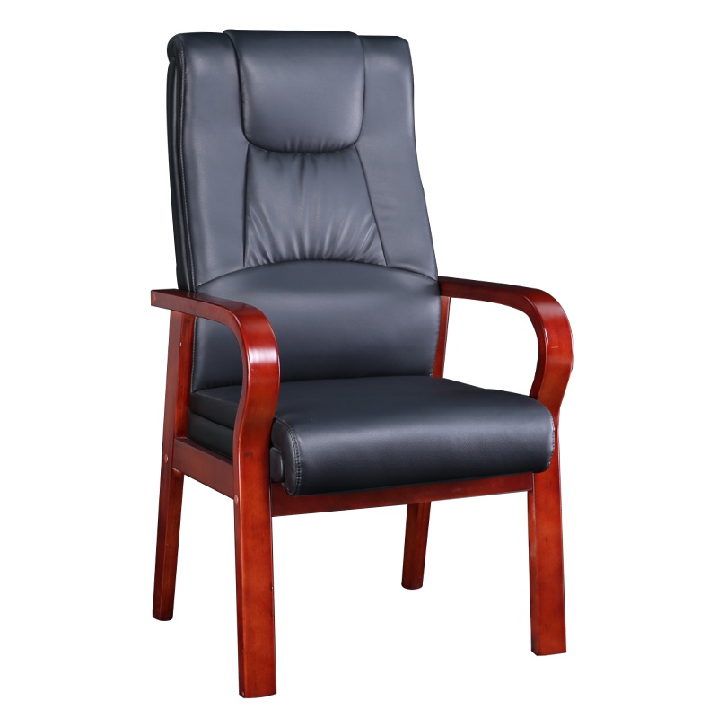 [红心家居]办公椅电脑椅实木皮革椅班前椅班椅会议椅发言台椅子