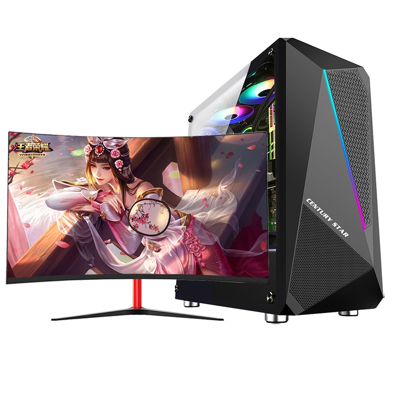 世纪之星(CENTURY STAR) 酷睿i5/4GB内存/128GB固态 家用办公商用娱乐影音台式机 台式电脑 DIY组装机 组装电脑 电脑主机 整机+27英寸全套